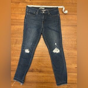 Levi Strauss - Classic Blue, Distressed Skinny Jeans, 31